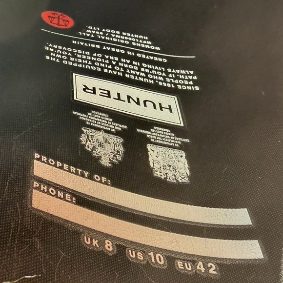 Hunter Original Tall Matte Rain Boots Black Women’s Size 10 / EU 42 - Picture 5 of 7